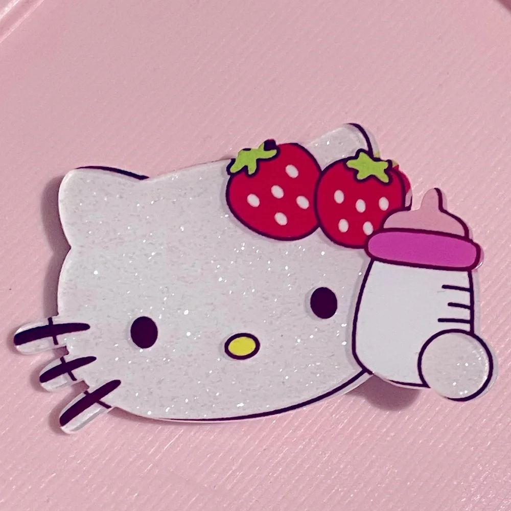 Hello Kitty Pink Hair Clip with Strawberry Design